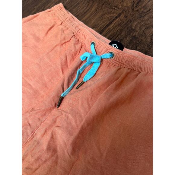 Zanerobe Mens Orange Linen Shorts - Picture 4 of 6